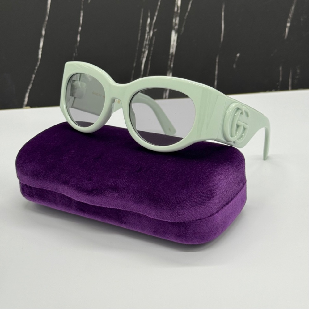 NEW GG1544S 003 GUCCI GREEN GREY WOMEN GUCCI SUNGLASSES - Picture 3 of 13